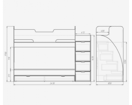 Детская двухъярусная кровать ''Юниор-9''